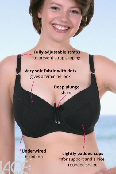 LACE Design - Bikini BH med dyb udskæring - Foret i skålen - D-H skål - LACE Swim #1