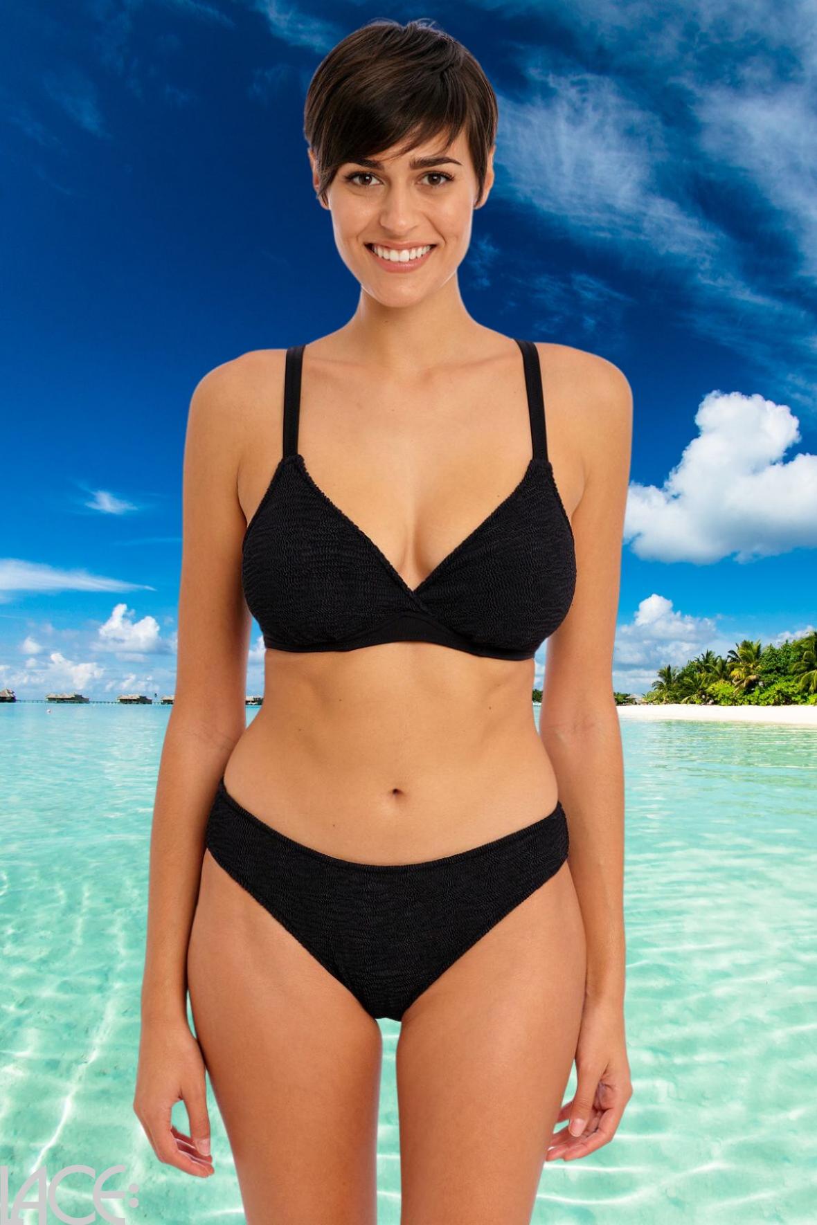 absorberende guld tyfon LACE - Freya Swim Ibiza Waves Bikini BH med dyb udskæring F-I skål BLACK -  Lace.dk