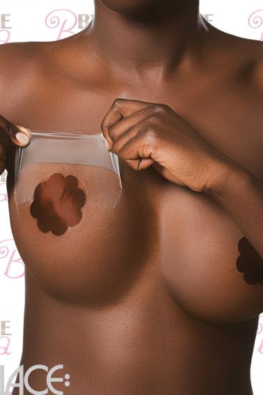Bye Bra - Selvklæbende BH F-H skål  med silke brystvorte skjuler